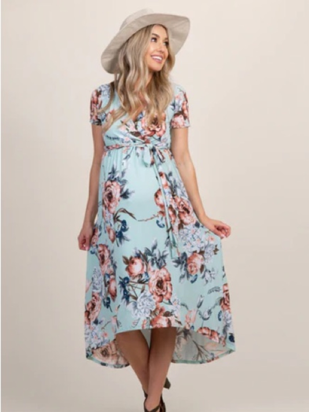PinkBlush Maternity floral hi-low dress, size XL
